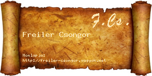 Freiler Csongor névjegykártya